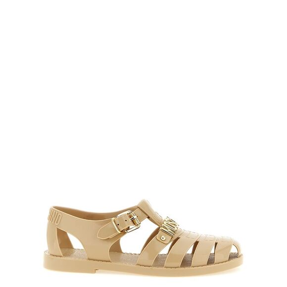Moschino Shoes - Moschino Beige Pvc Flat Women's Sandals